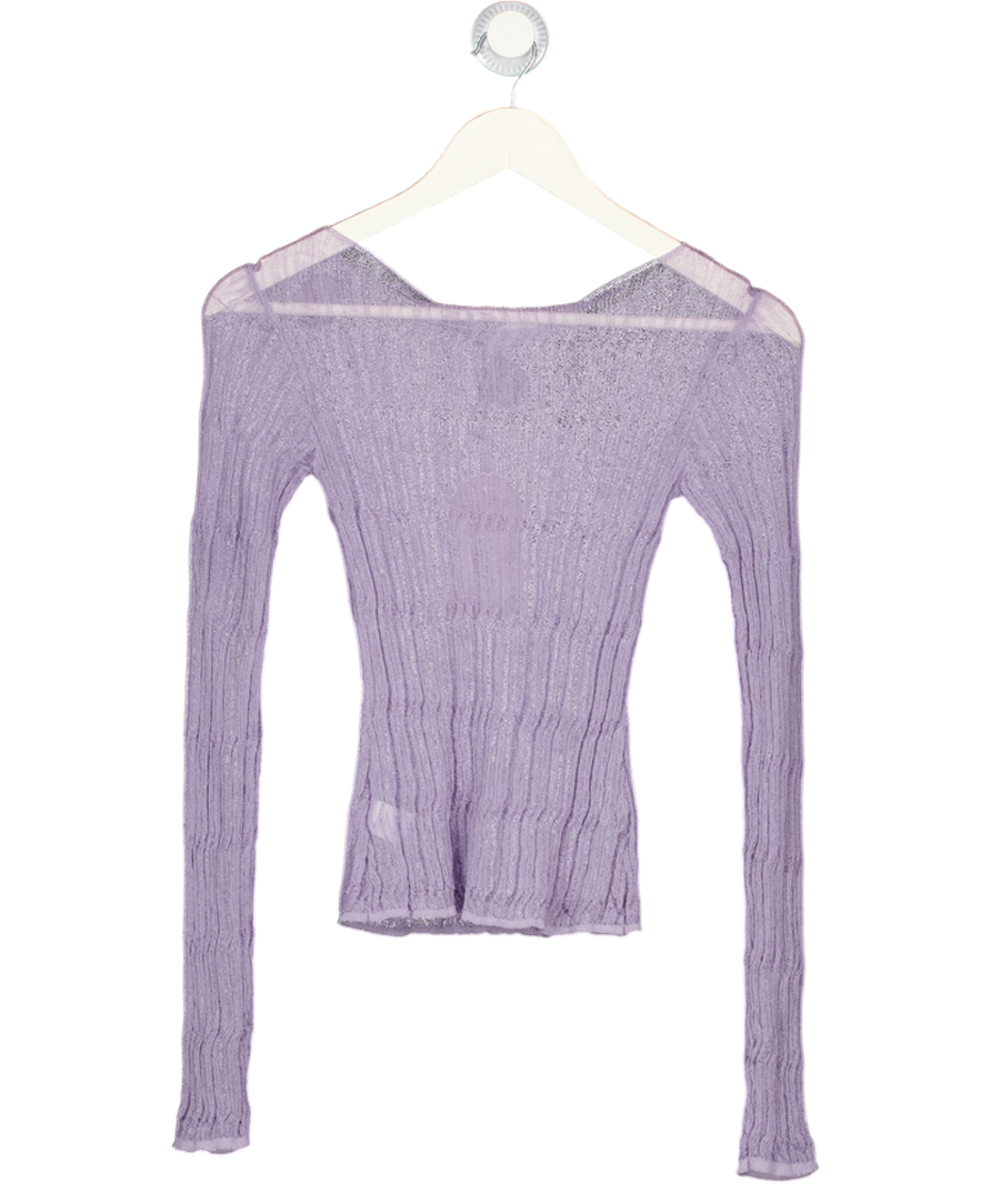 MESHKI Orianna Orchid Long Sleeve Knit Top - Orchid Purple UK M