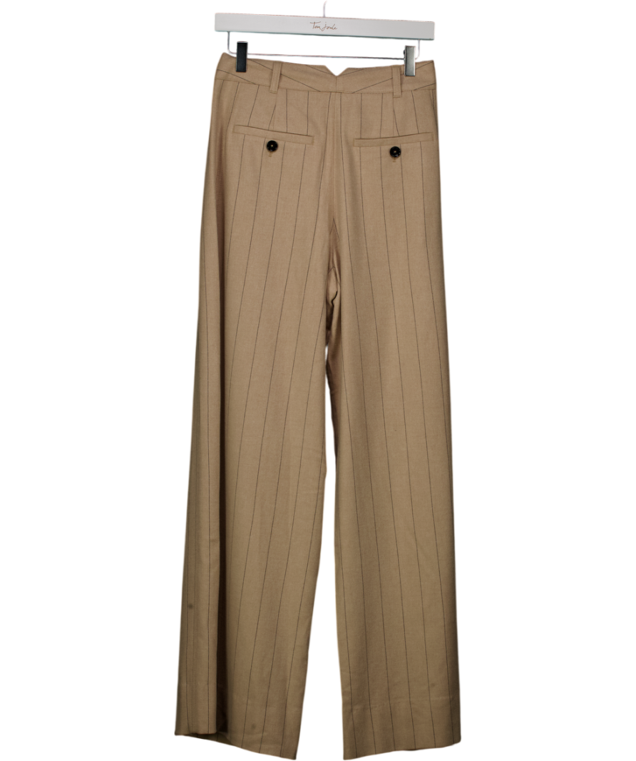ME + EM Beige Double Pleat Trouser Italian Wool UK 8