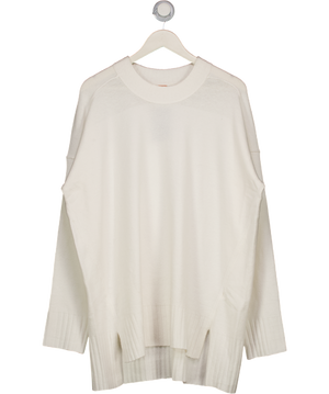 FREE PEOPLE Jumper - White Supersoft Wool Blend Oversize UK XS