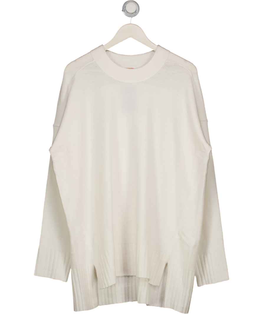 FREE PEOPLE Jumper - White Supersoft Wool Blend Oversize UK XS