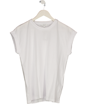REISS Tereza Cotton-jersey Crew Neck T-shirt In White UK M
