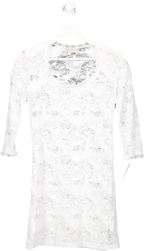 Suggest White Lace 3/4 Sleeve Mini Dress UK 6