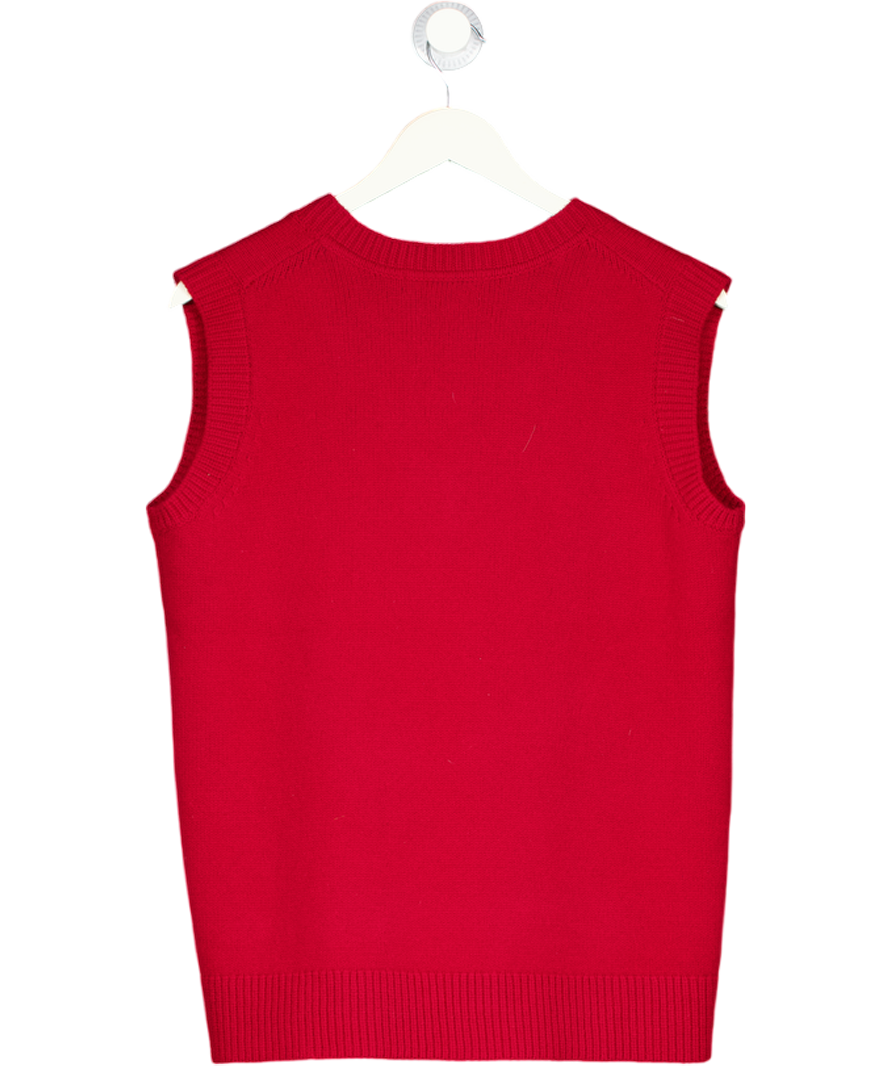 BODEN Marion Merino Oversize V-neck Tank Crimson Red UK S