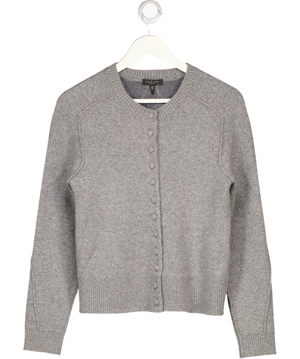 RAG & BONE Charcoal Grey Wool Blend Buttoned Cardigan UK M