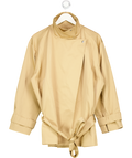 ASOS Beige Funnel Neck Belted Jacket UK S