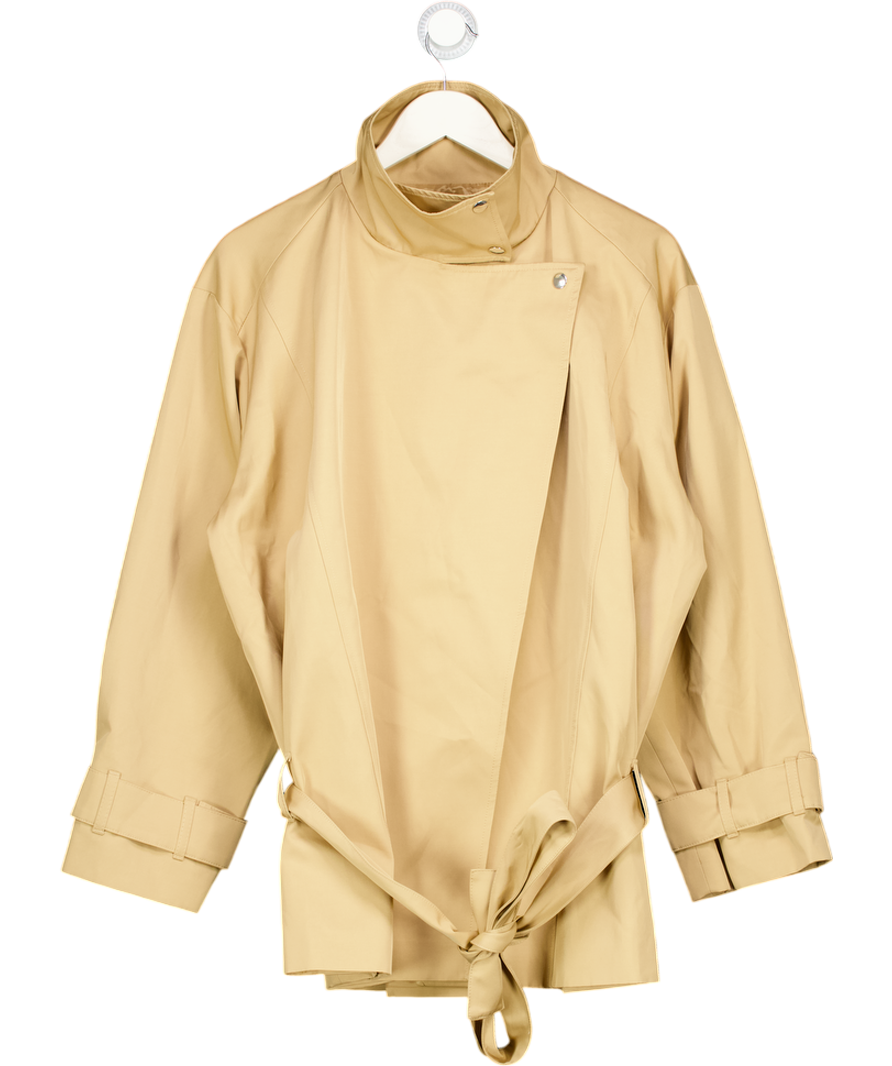 ASOS Beige Funnel Neck Belted Jacket UK S