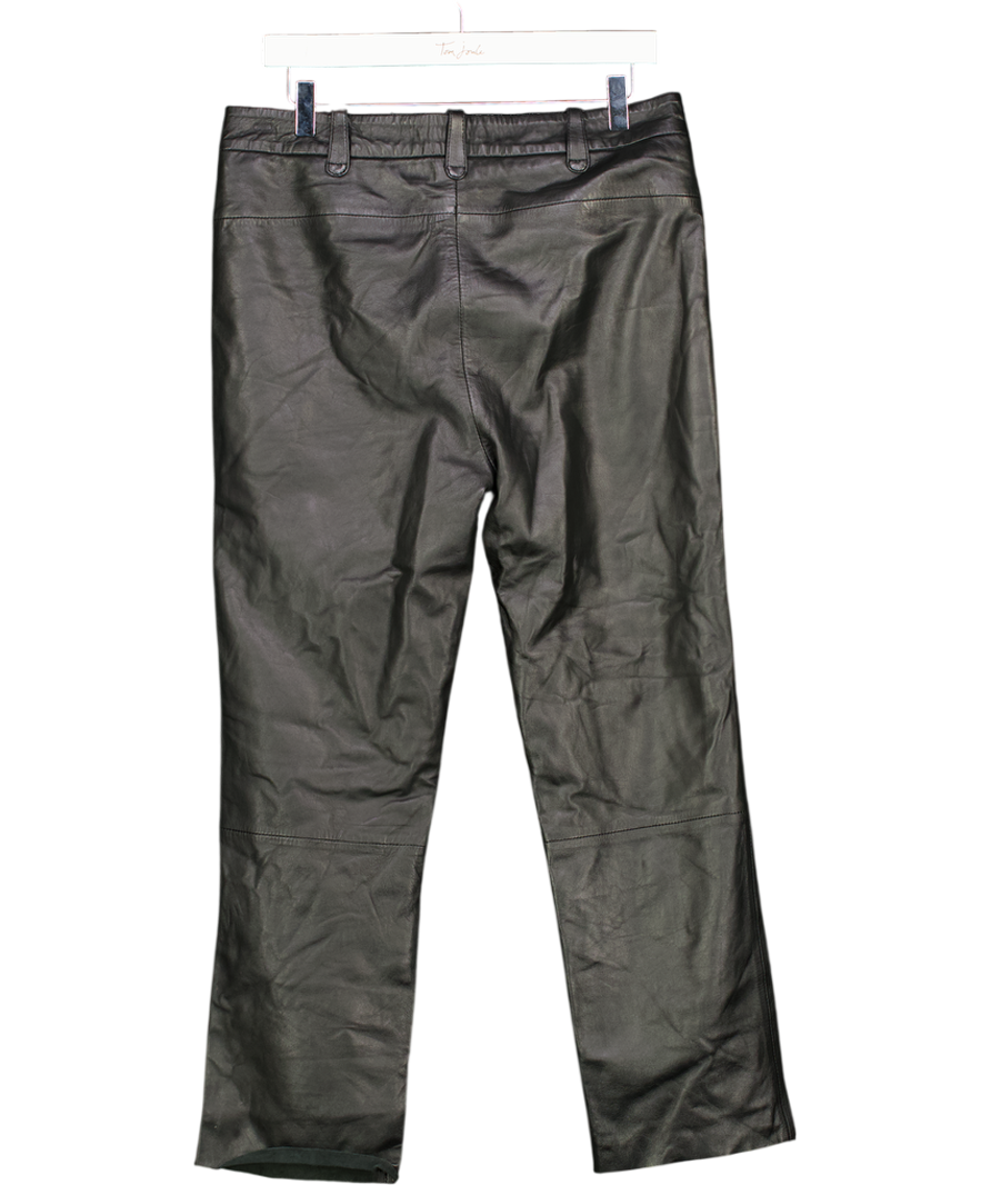 MUUBAA Black F4f Tailored Straight Leg Leather Trousers UK 10