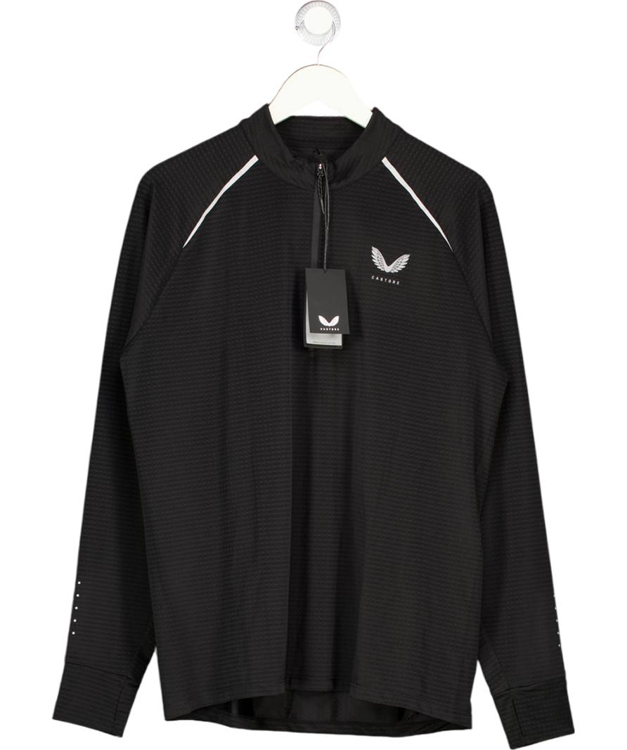 CASTORE Black Lightweight 1/2 Zip Long Sleeve Top UK L