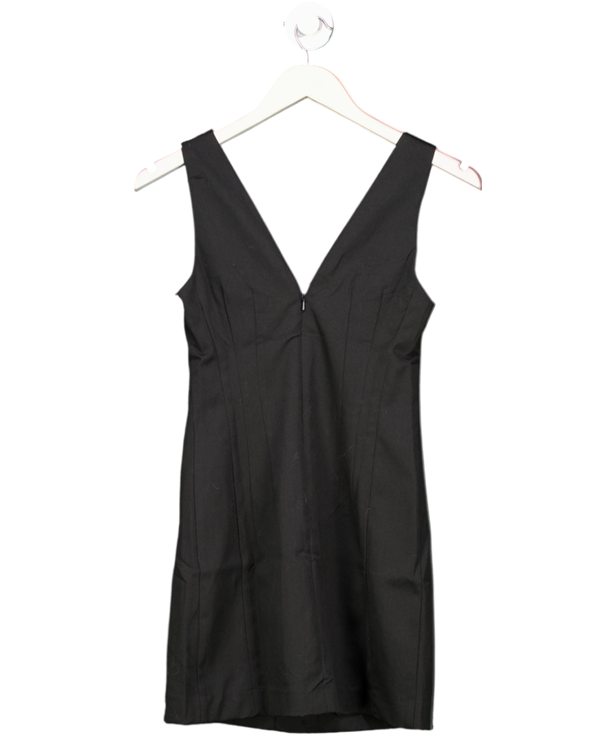 H&M Black V-neck Waisted Dress UK XS