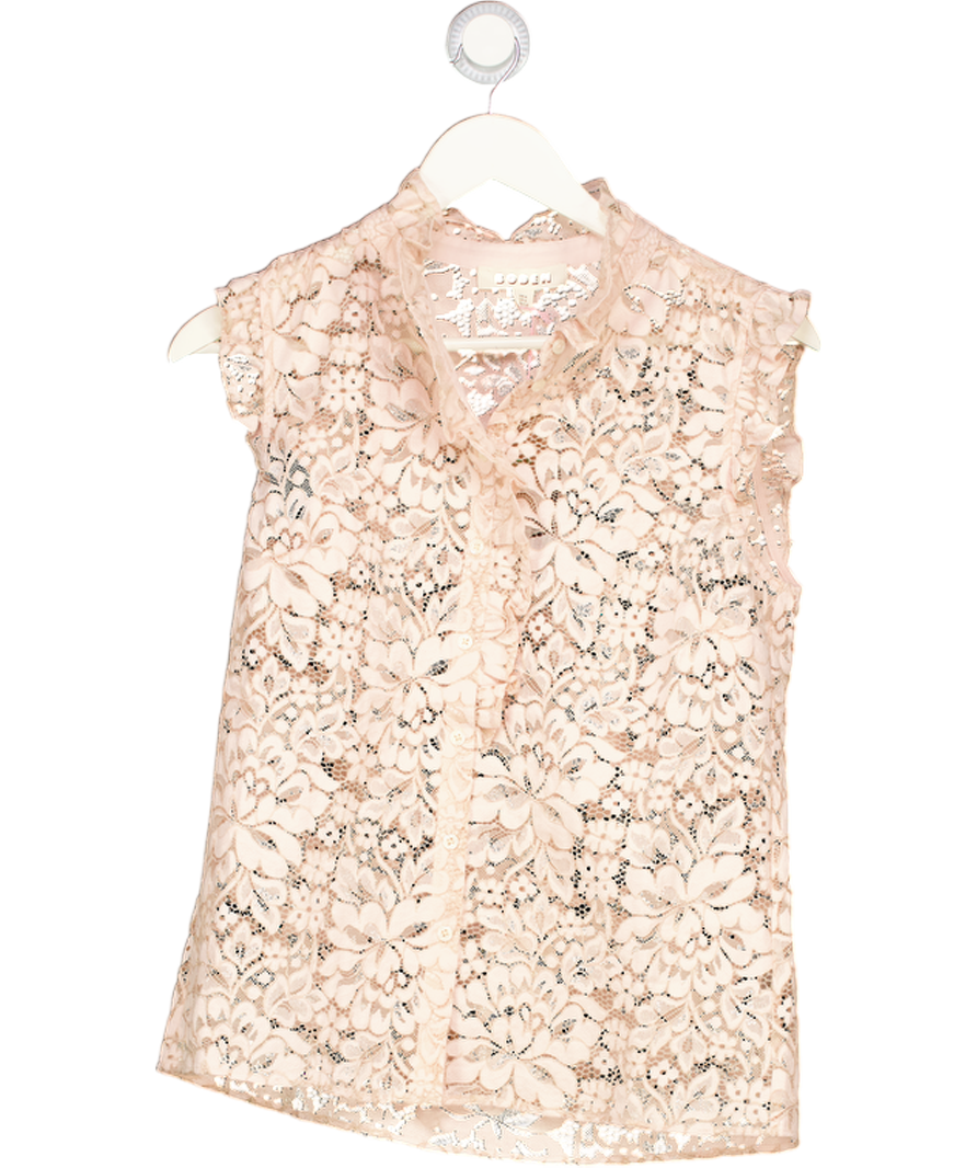 BODEN Isabel Sleeveless Lace Top Pale Pink UK 8