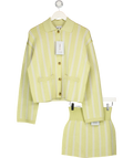 & Other Stories Yellow Shimmer Knit Mini Skirt With Oversized Polo-knit Cardigan UK 8