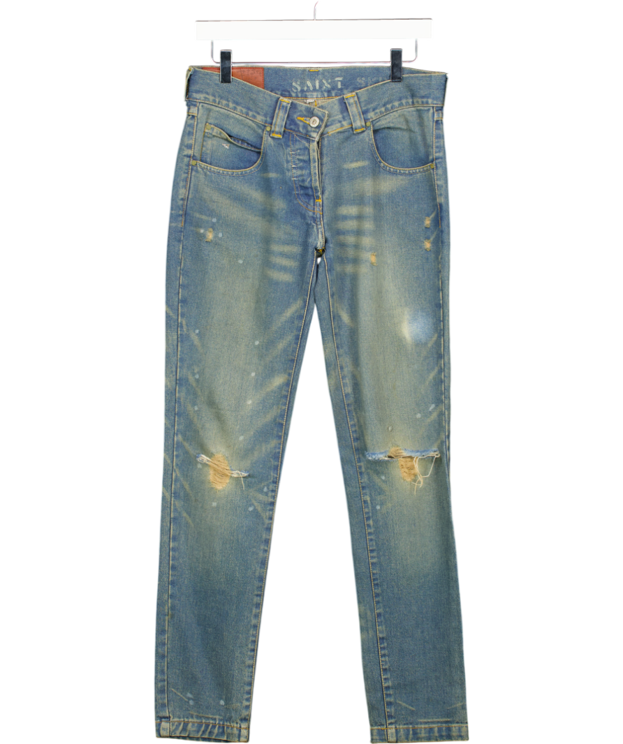 AllSaints Blue Distressed Skinny Leg Jeans W27