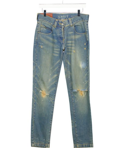 AllSaints Blue Distressed Skinny Leg Jeans W27
