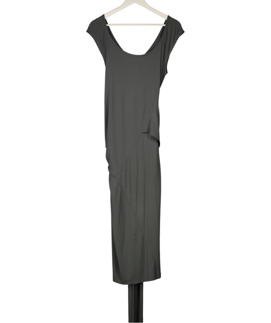 Donna Karan Grey Sleeveless V-neck Wrap Detail Dress UK L