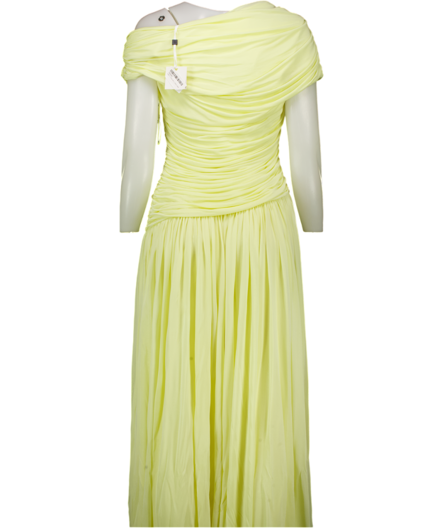 SIMKHAI Yellow Pale Lemon Rhiannon Gathered Jersey Maxi Dress Us6 UK 10