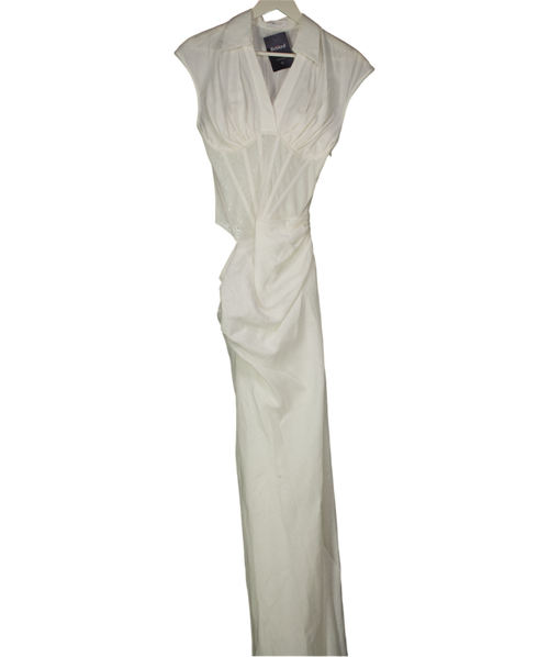 Meshki Cream Saphira Shirt Corset Maxi Dress - White UK S