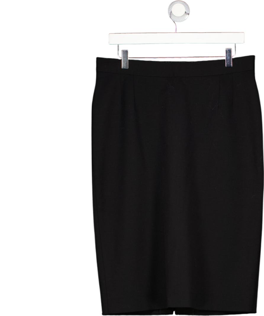 VALENTINO Black Wool Lined Pencil Skirt UK 14