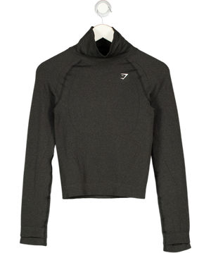 GYMSHARK Grey High Neck Warm Long Sleeve Top UK S
