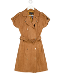 Karen Millen Brown Suede Utility Mini Dress UK 6