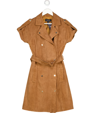 Karen Millen Brown Suede Utility Mini Dress UK 6