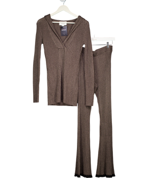 H&M Metallic Rib-knit Hoodie (s) And Trousers Set UK M
