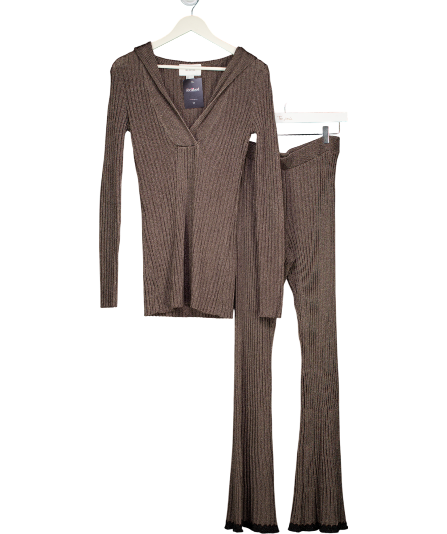 H&M Metallic Rib-knit Hoodie (s) And Trousers Set UK M