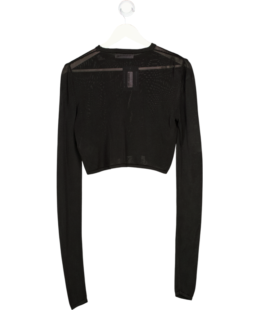 THE FRANKIE SHOP Kazel Cropped Thin Knit Top - Black UK S