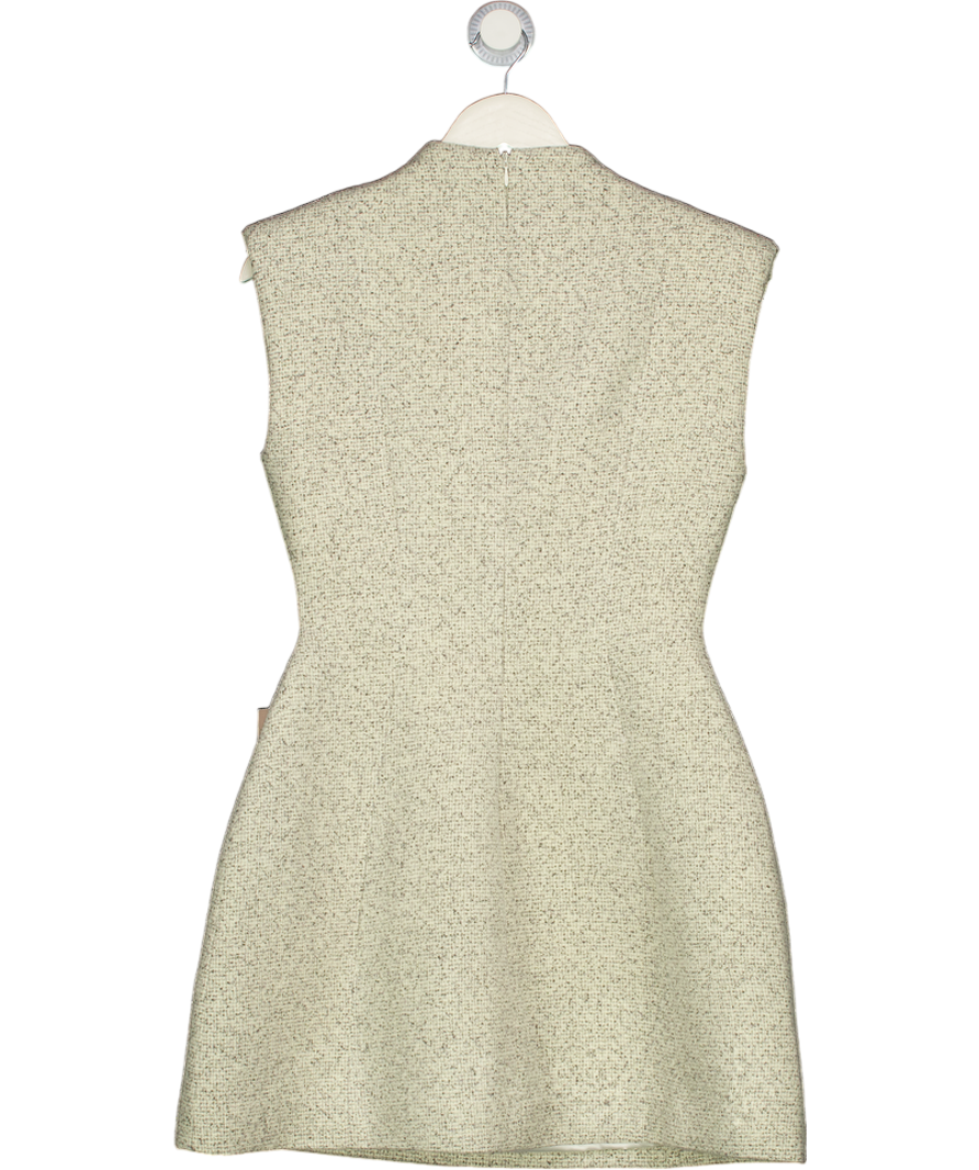 ODDMUSE Grey Tweed Button Detail Mini Dress UK S
