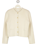 ALMADA LABEL Cream Nova Cotton-knit Gold Button Detail Cardigan UK S