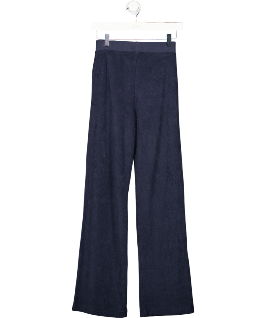 SUNSPEL Luxury Navy Blue Terry Straight Leg Lounge Trouser UK XXS