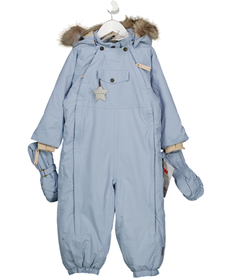 MINI A TURE Dusky Blue Matwisto Fleece Lined Coverall - Overall Snowsuit With Detachable Mittens 3 Years