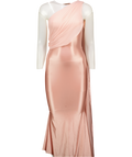 OH POLLY Giada Scarf-detail Midaxi Dress In Blush Pink UK 6