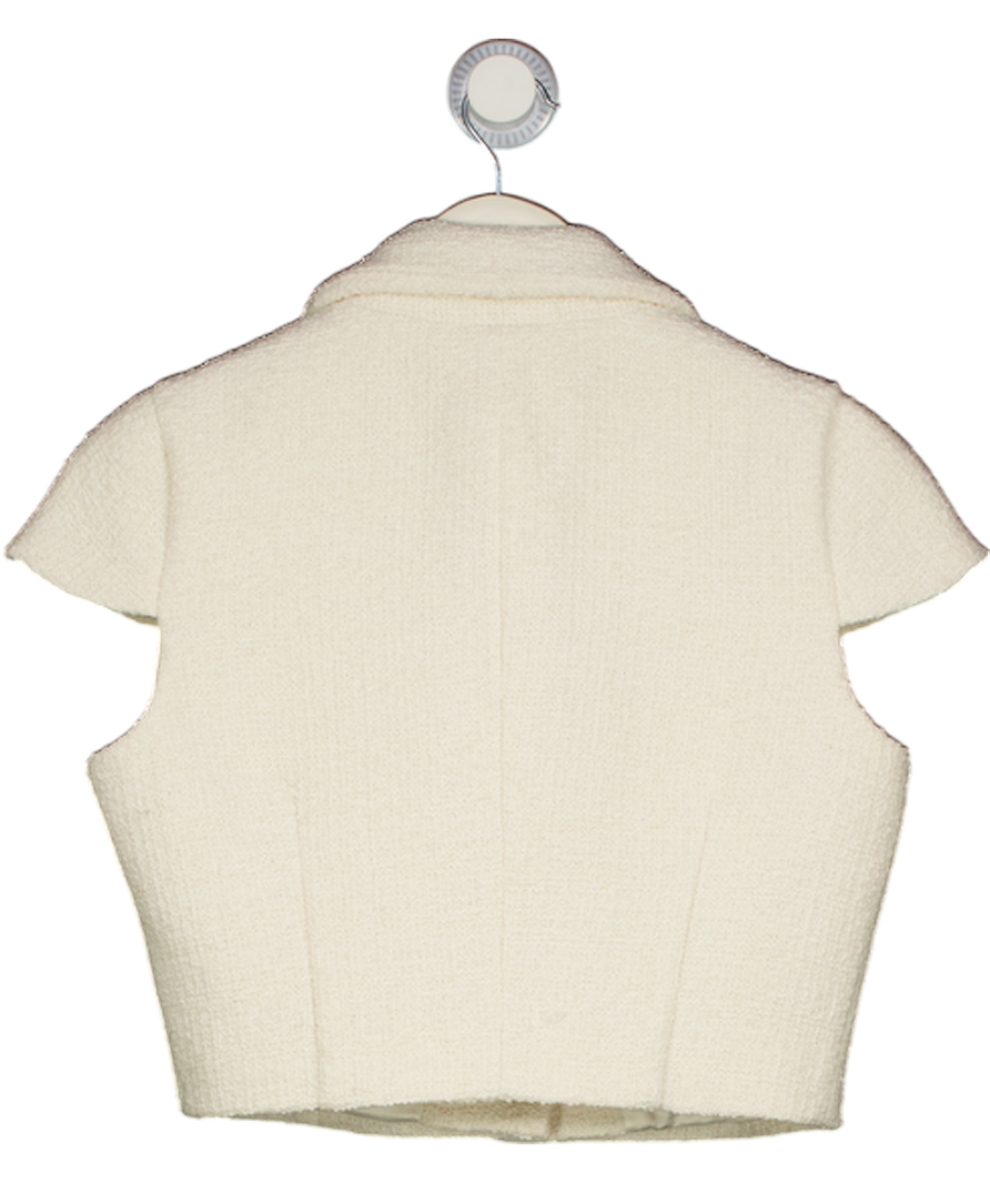 MESHKI Cream Boucle Button Up Jacket UK XS
