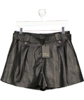 River Island Black Faux Leather Belted Short UK 10