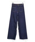 ZARA Dark Blue The Patch Pockets Marine Straight Jeans UK 4