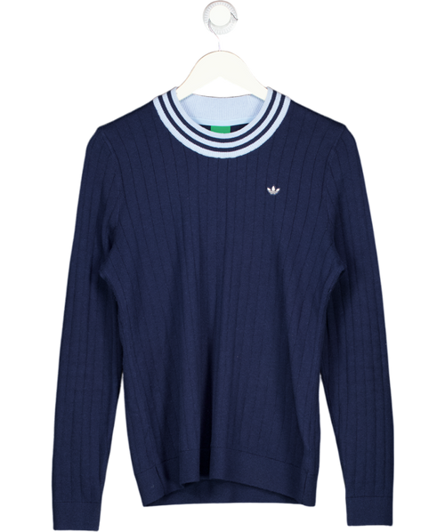 ADIDAS Blue Originals Cashmere Knit Sweater UK M