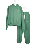 7 Days Active 2 - piece Green 100% Organic Cotton Oversized Hoodie And Jogger Set UK XS - Reliked
