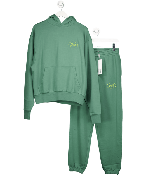 7 Days Active 2 - piece Green 100% Organic Cotton Oversized Hoodie And Jogger Set UK XS - Reliked