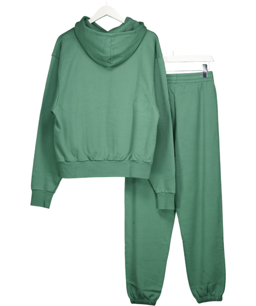 7 Days Active 2 - piece Green 100% Organic Cotton Oversized Hoodie And Jogger Set UK XS - Reliked