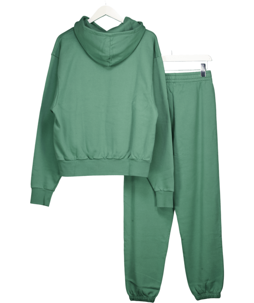 7 Days Active 2 - piece Green 100% Organic Cotton Oversized Hoodie And Jogger Set UK XS - Reliked