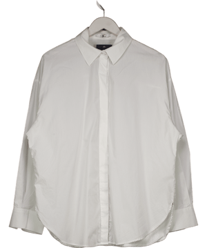 7 For All Mankind White Fitted Shirt In Popeline UK M