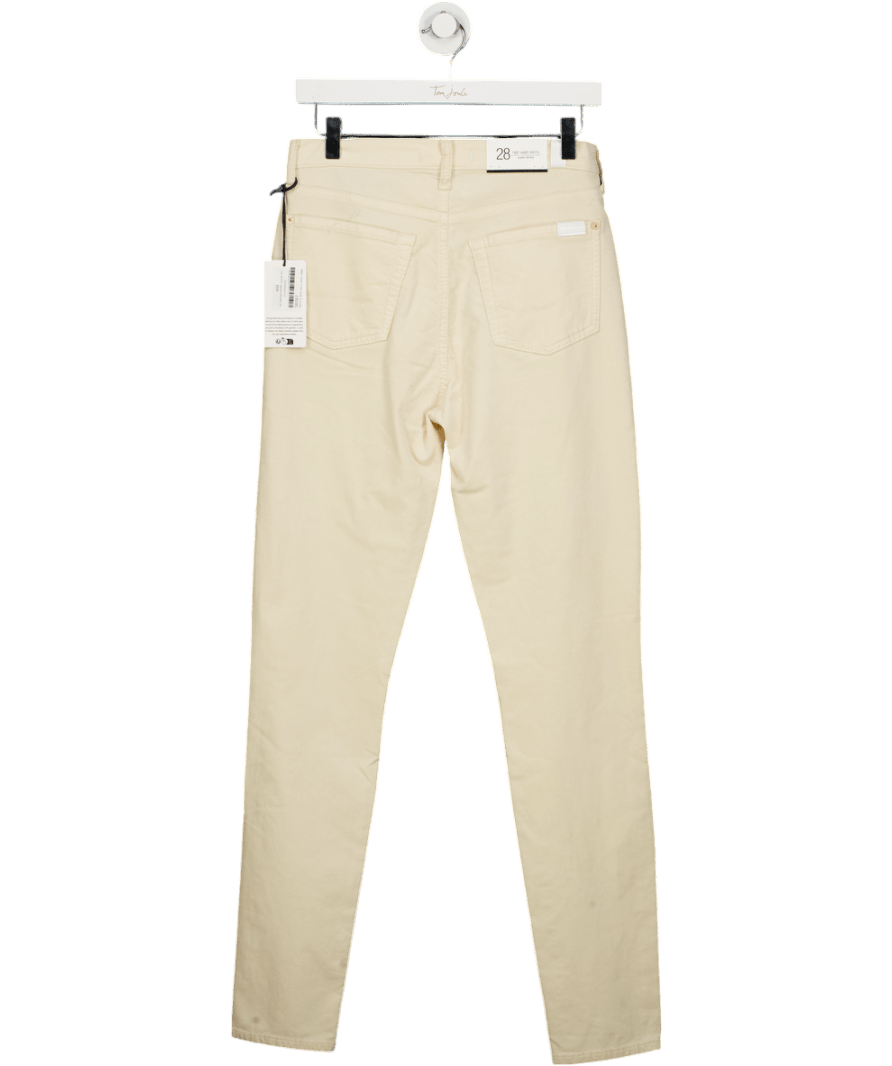 7 For All Mankind Winter White High Waist Skinny Velvet Jeans W28 - Reliked