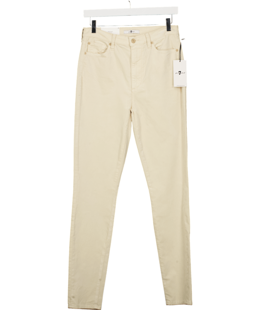 7 For All Mankind Winter White High Waist Skinny Velvet Jeans W28 - Reliked