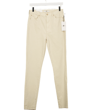 7 For All Mankind Winter White High Waist Skinny Velvet Jeans W28
