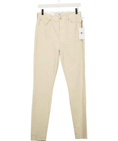 7 For All Mankind Winter White High Waist Skinny Velvet Jeans W28 - Reliked