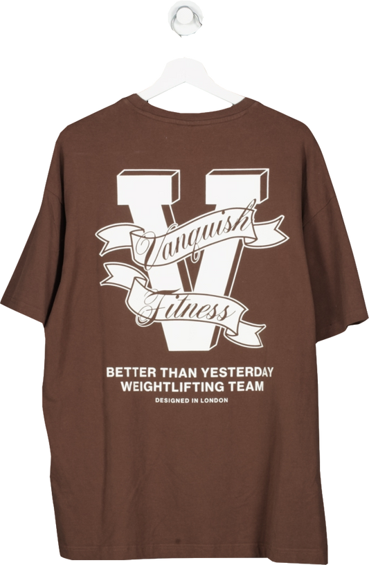 Vanquish Brown Weightlifting Division Oversize T Shirt UK L
