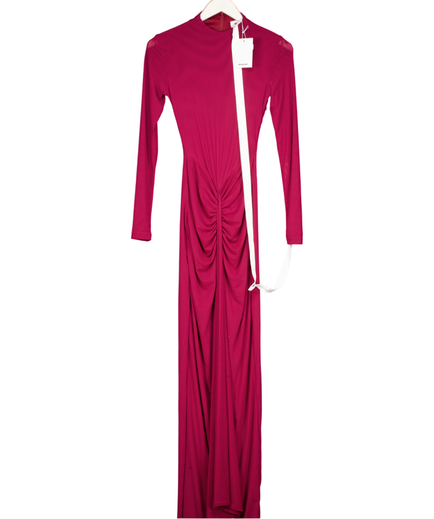 BBX Brand Aluya Mesh Maxi Dress - Deep Cherry Red UK 10