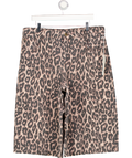 ANTHROPOLOGIE Beige Pilcro Cheetah-print Bermuda Shorts W33