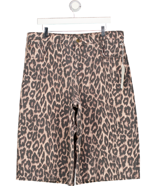 ANTHROPOLOGIE Beige Pilcro Cheetah-print Bermuda Shorts W33