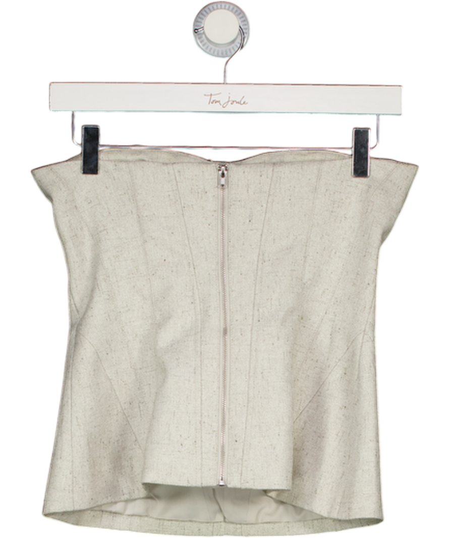 H&M Edition Light Grey Twill Bustier Top UK 8